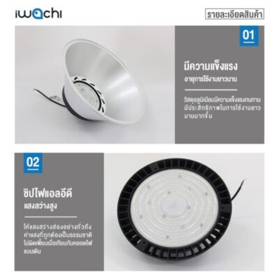 โคมไฮเบย์ LED IWACHI LIGHT 200W - Image 7