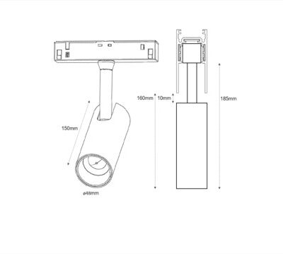 SLEEK POINT-B LED Magnetic Track Light 12W-2
