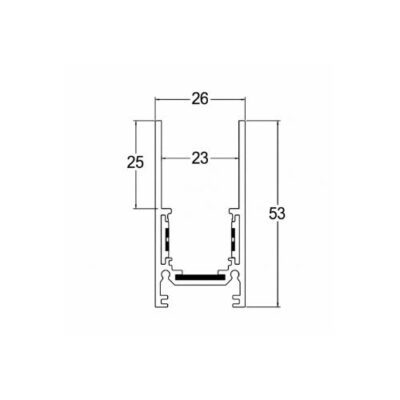 SLEEK S 1M2M Surface Magnetic Track Rail White di