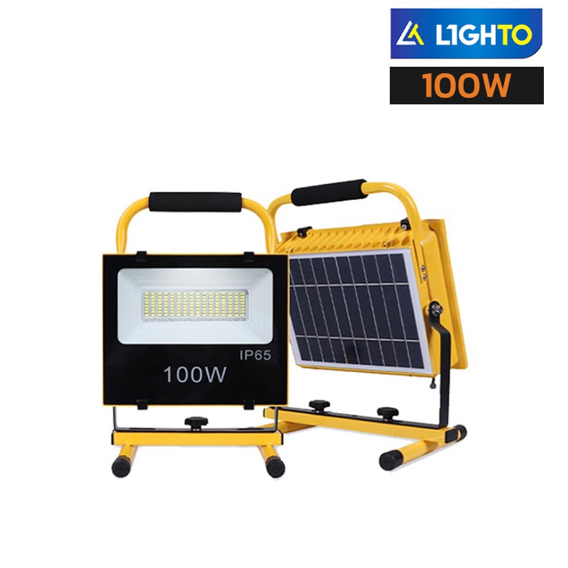 สปอร์ตไลท์พกพาโซล่าเซลล์ 100W LIGHTO RECHARGE CAMP