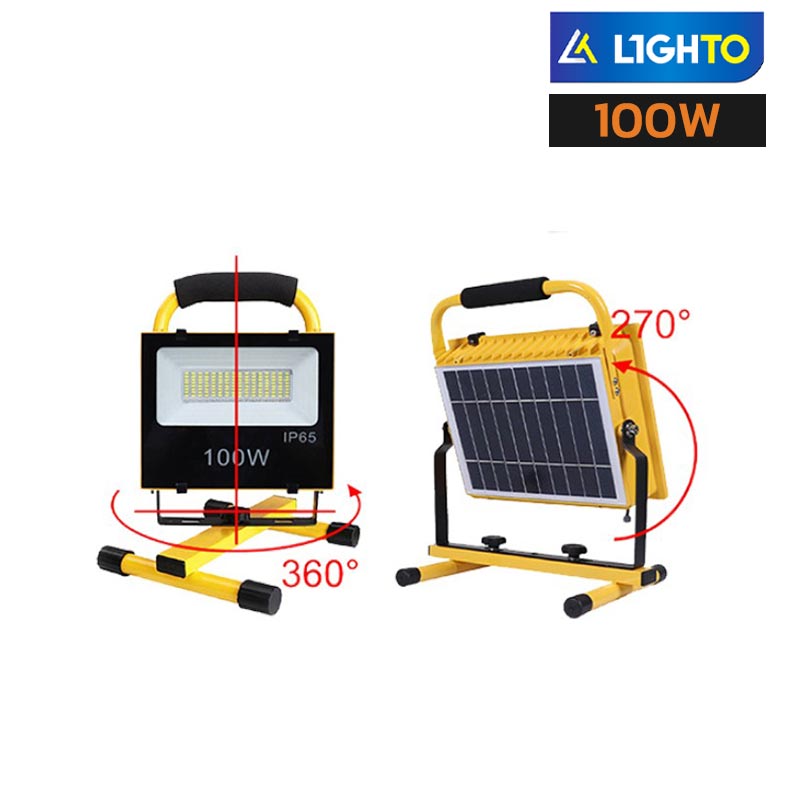 สปอร์ตไลท์พกพาโซล่าเซลล์ 100W LIGHTO RECHARGE CAMP