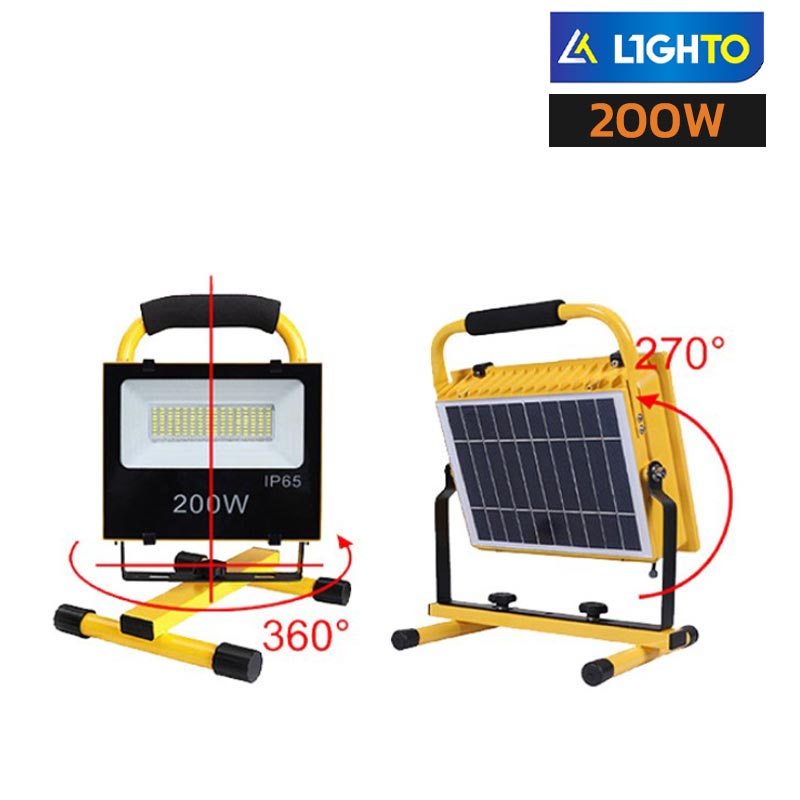 สปอร์ตไลท์พกพาโซล่าเซลล์ 200W LIGHTO RECHARGE CAMP