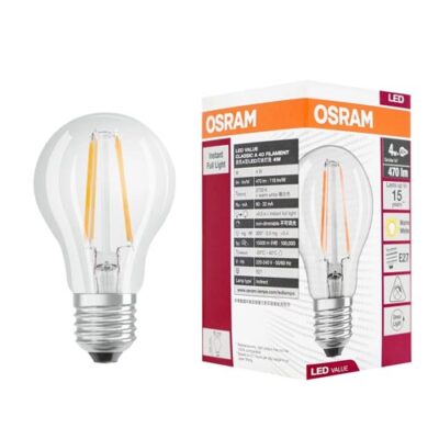 หลอดไฟ LED 4W OSRAM VALUE FILAMENT CLASSIC P E27