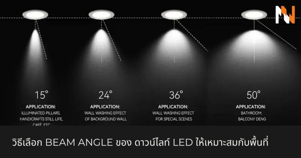 วิธีเลือก Beam Angle ของ ดาวน์ไลท์ LED ให้เหมาะสมกับพื้นที่