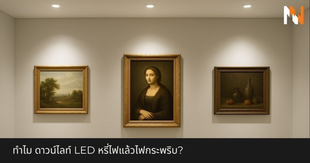 ทำไม ดาวน์ไลท์ LED หรี่ไฟแล้วไฟกระพริบ